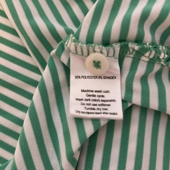 UNTUCKit Polo Shirt Green White Stripe Short Sleeve Stretch Fabric Size XXL - Picture 9 of 9